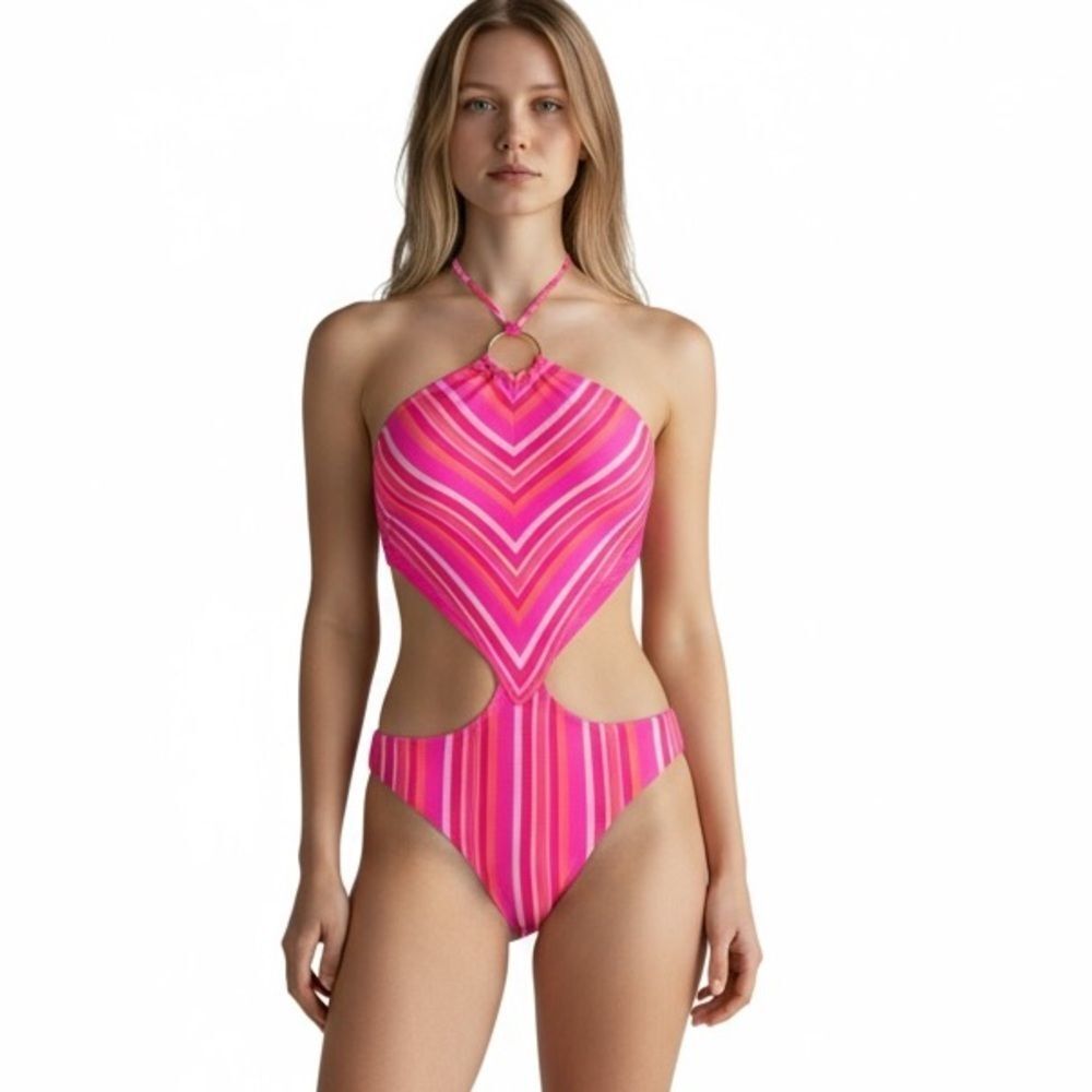 Trina Turk Women’s MARAI Ring Halter Cutout Monokini